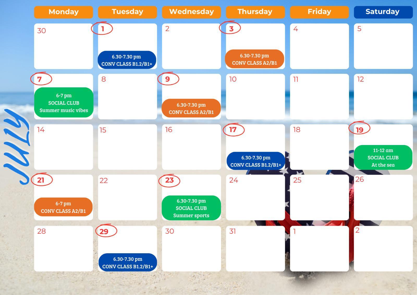 Calendario july